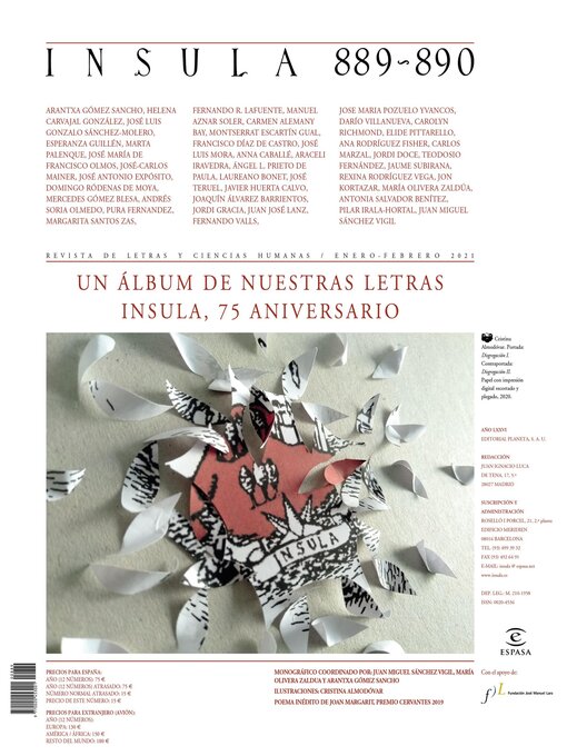 Title details for Un álbum de nuestras letras. Ínsula, 75 aniversario (Ínsula nº 889-890) by AA. VV. - Available